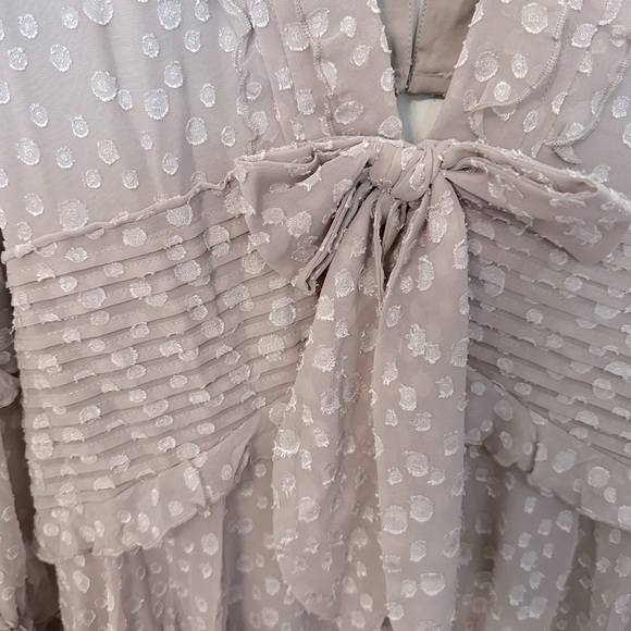 NWT ASOS pleat detail midi dress in jacquard satin spot - Picture 3 of 7